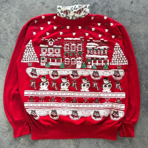 80s Vintage Christmas Sweatshirt - Picture 1 of 6